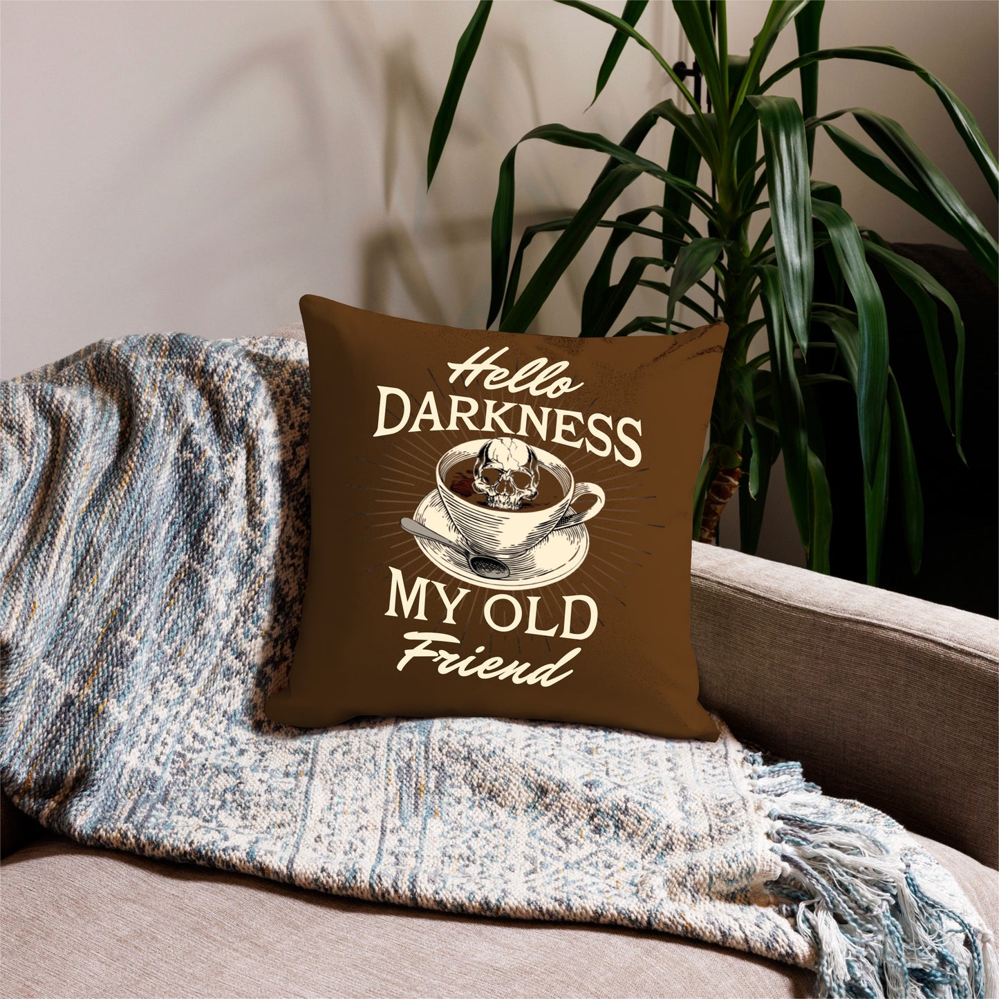 Hello Darkness “COFFEE” - Premium, Throw Pillow Case